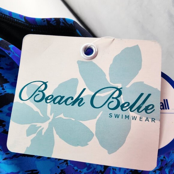 Beach Belle Womens size 26  Blue Print Tummy Control Swimsuit NEW - Picture 3 of 8